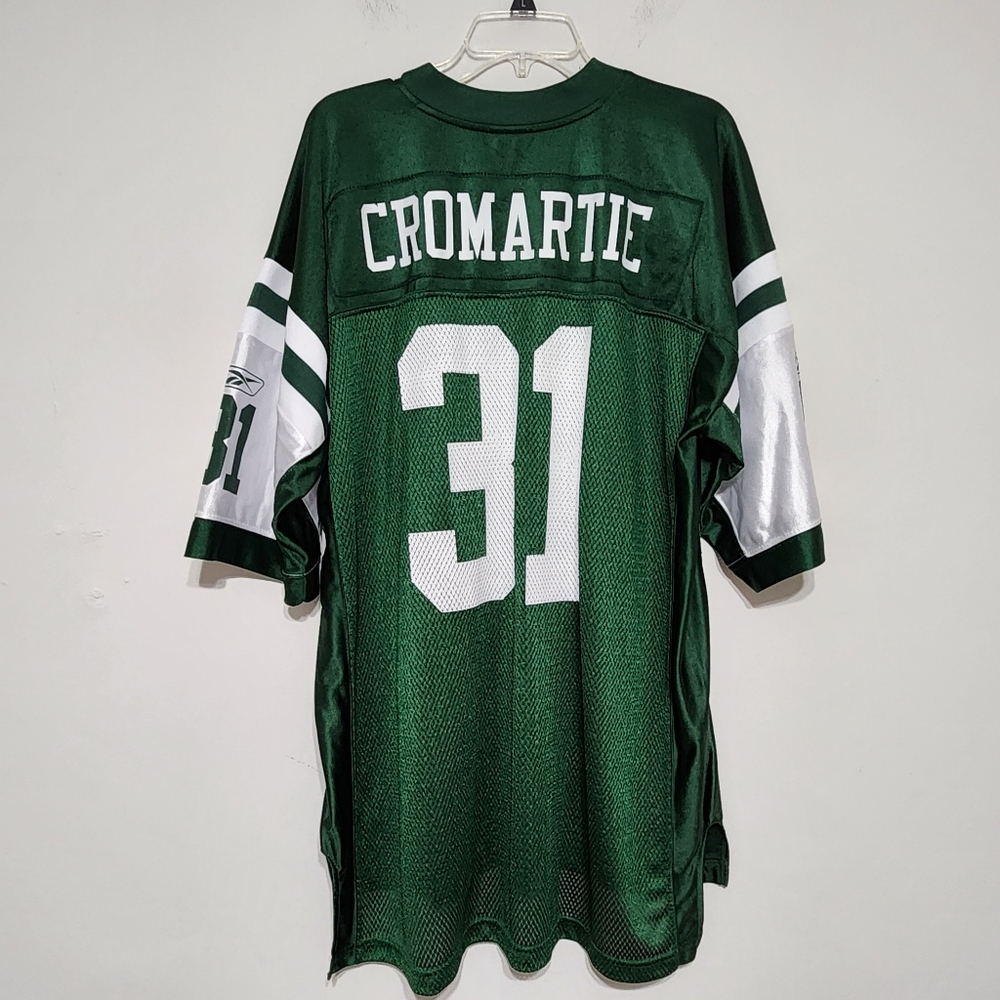 New York Jets Antonio 31 Cromartie Onfield Reebok NFL Football Jersey Green XL
